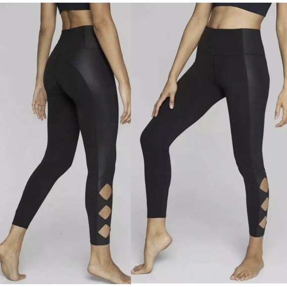 Athleta Women’s Cobra Tight Leggings Small Petite Black High Rise PowerVita - Picture 1 of 5